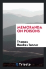 Memoranda on Poisons - Book