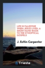 Life in Palestine When Jesus Lived : A Short Hand-Book to the Synoptical Gospels - Book