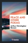Peace and Other Poems - Book