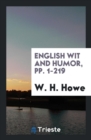 English Wit and Humor, Pp. 1-219 - Book