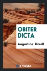 Obiter Dicta - Book