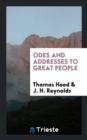 Odes and Addresses to Great People - Book