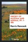 Theory of Maxima and Minima, Pp. 1-186 - Book