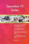 Separation Of Duties A Complete Guide - 2020 Edition - Book