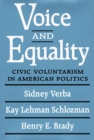 Voice and Equality : Civic Voluntarism in American Politics - eBook