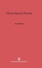 Three Secret Poems - Book