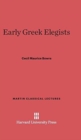 Early Greek Elegists - Book