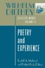 Wilhelm Dilthey: Selected Works, Volume V : Poetry and Experience - Book