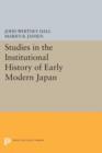Studies in the Institutional History of Early Modern Japan - Book