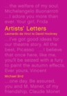 Artists' Letters : Leonardo da Vinci to David Hockney - Book