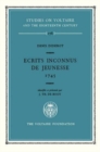 Denis Diderot, Ecrits Inconnus de Jeunesse 1745 : identifies et presentes par J. Th. de Booy - Book