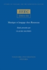 Musique et langage chez Rousseau - Book