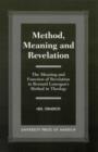 Method, Meaning and Revelation : The Meaning and Function of Revelation in Bernard Lonergan's Method in Theology - Book