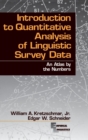 Introduction to Quantitative Analysis of Linguistic Survey Data : An Atlas by the Numbers - Book