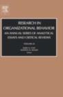 Research in Organizational Behavior : An Annual Series of Analytical Essays and Critical Reviews Volume 26 - Book