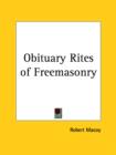 Obituary Rites of Freemasonry (1878) - Book