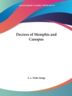 Decrees of Memphis - Book