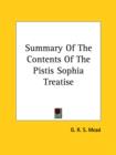 Summary Of The Contents Of The Pistis Sophia Treatise - Book