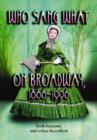Who Sang What on Broadway, 1866-1996 - Book