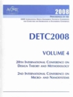 Print Proceedings of the ASME 2008 International Design Engineering Technical Conferences and Computers and Information in Engineering Conference (DETC2008) v. 4; 20th International Conference on Desi - Book
