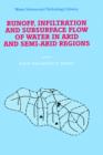 Runoff, Infiltration and Subsurface Flow of Water in Arid and Semi-Arid Regions - Book