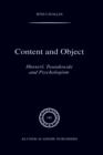 Content and Object : Husserl, Twardowski and Psychologism - Book