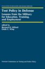 Test Policy in Defense : Lessons from the Military for Education, Training, and Employment - Book