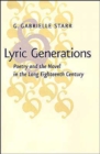 Lyric Generations : Poetry and the Novel in the Long Eighteenth Century - Book