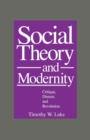 Social Theory and Modernity : Critique, Dissent, and Revolution - Book