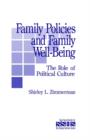 Family Policies and Family Well-Being : The Role of Political Culture - Book