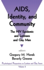 AIDS, Identity, and Community : The HIV Epidemic and Lesbians and Gay Men - Book