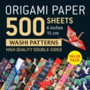 Origami Paper 500 sheets Japanese Washi Patterns 6" (15 cm) : Double-Sided Origami Sheets  with 12 Different Designs (Instructions for 6 Projects Included) - Book