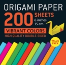 Origami Paper 200 sheets Vibrant Colors 6" (15 cm) : Double-Sided Origami Sheets Printed with 12 Different Patterns (Instructions for 5 Projects Included) - Book