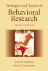Strategies and Tactics of Behavioral Research - Book