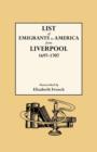 List of Emigrants to America from Liverpool, 1697-1707 - Book