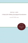 Social Laws : A Study of the Validity of Sociological Generalizations - Book
