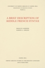 A Brief Description of Middle French Syntax - Book