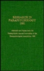 Research in Parapsychology 1981 - Book