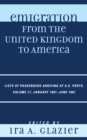 Emigration from the United Kingdom to America : Lists of Passengers Arriving at U.S. Ports, January 1881 - June 1881 - Book