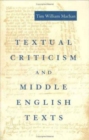 Textual Criticism and Middle English Texts - Book