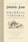 Statute Law in Colonial Virginia : Governors, Assemblymen, and the Revisals That Forged the Old Dominion - Book