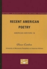 Recent American Poetry - American Writers 16 : University of Minnesota Pamphlets on American Writers - Book