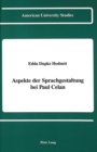 Aspekte der Sprachgestaltung bei Paul Celan - Book