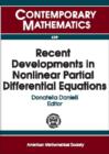 Recent Developments in Nonlinear Partial Differential Equations - Book