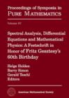 Spectral Analysis, Differential Equations and Mathematical Physics : A Festschrift in Honor of Fritz Gesztesy's 60th Birthday - Book