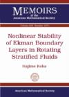 Nonlinear Stability of Ekman Boundary Layers in Rotating Stratified Fluids - Book