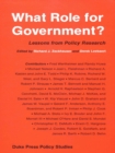 What Role for Government? : Lessons from Policy Research - Book