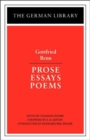 Prose Essays Poems: Gottfried Benn - Book