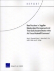 Best Practices in Supplier Relationship Management and Their Early Implementation in the Air Force Material Command - Book