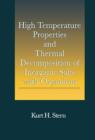 High Temperature Properties and Thermal Decomposition of Inorganic Salts with Oxyanions - Book
